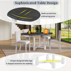 42" 5 Pieces Farmhouse Extendable Dining Table Set Wth 4 Chairs