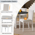 42" 5 Pieces Farmhouse Extendable Dining Table Set Wth 4 Chairs