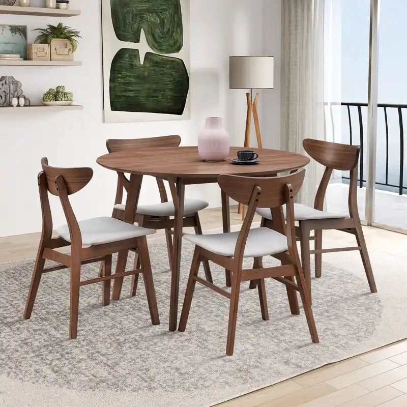 42" Modern Minimalist Round Dining Table Set