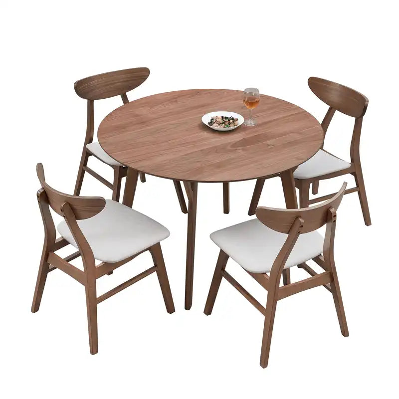 42" Modern Minimalist Round Dining Table Set