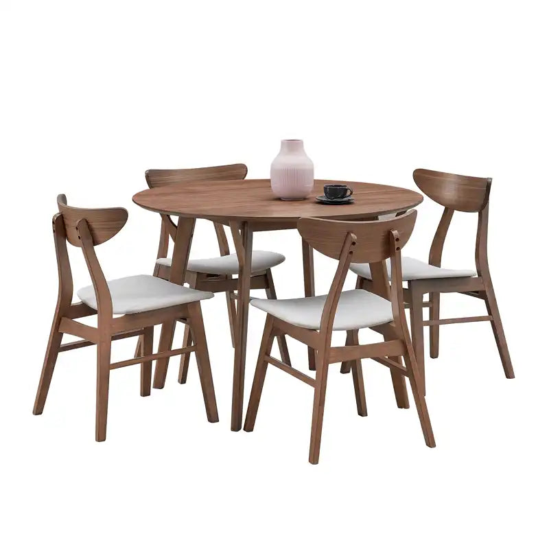 42" Modern Minimalist Round Dining Table Set