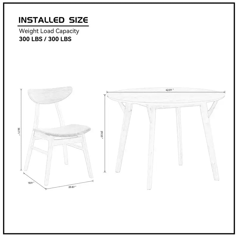 42" Modern Minimalist Round Dining Table Set