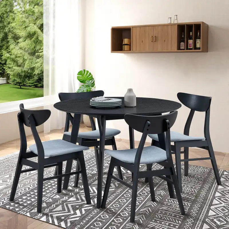 42" Modern Minimalist Round Dining Table Set