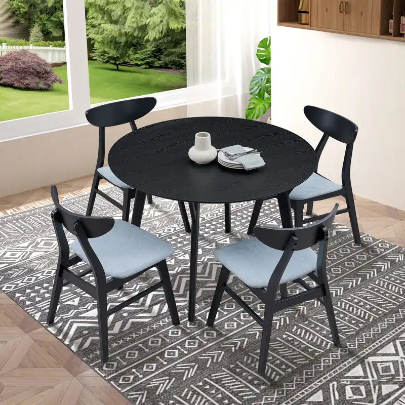 42" Modern Minimalist Round Dining Table Set
