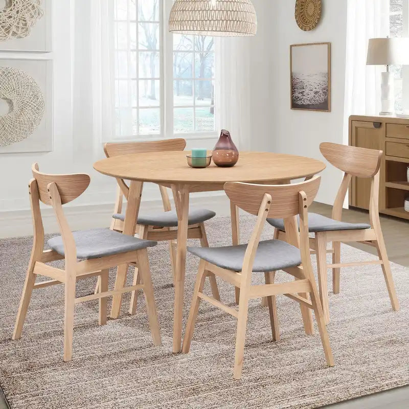 42" Modern Minimalist Round Dining Table Set