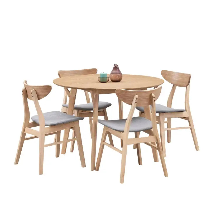 42" Modern Minimalist Round Dining Table Set