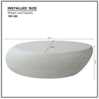 43“ Minimalist Faux Rock Coffee Table, Fiberglass