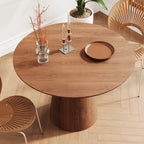 43" Modern Minimalist Wooden Round Dining Table