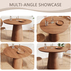 43" Modern Minimalist Wooden Round Dining Table
