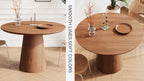 43" Modern Minimalist Wooden Round Dining Table