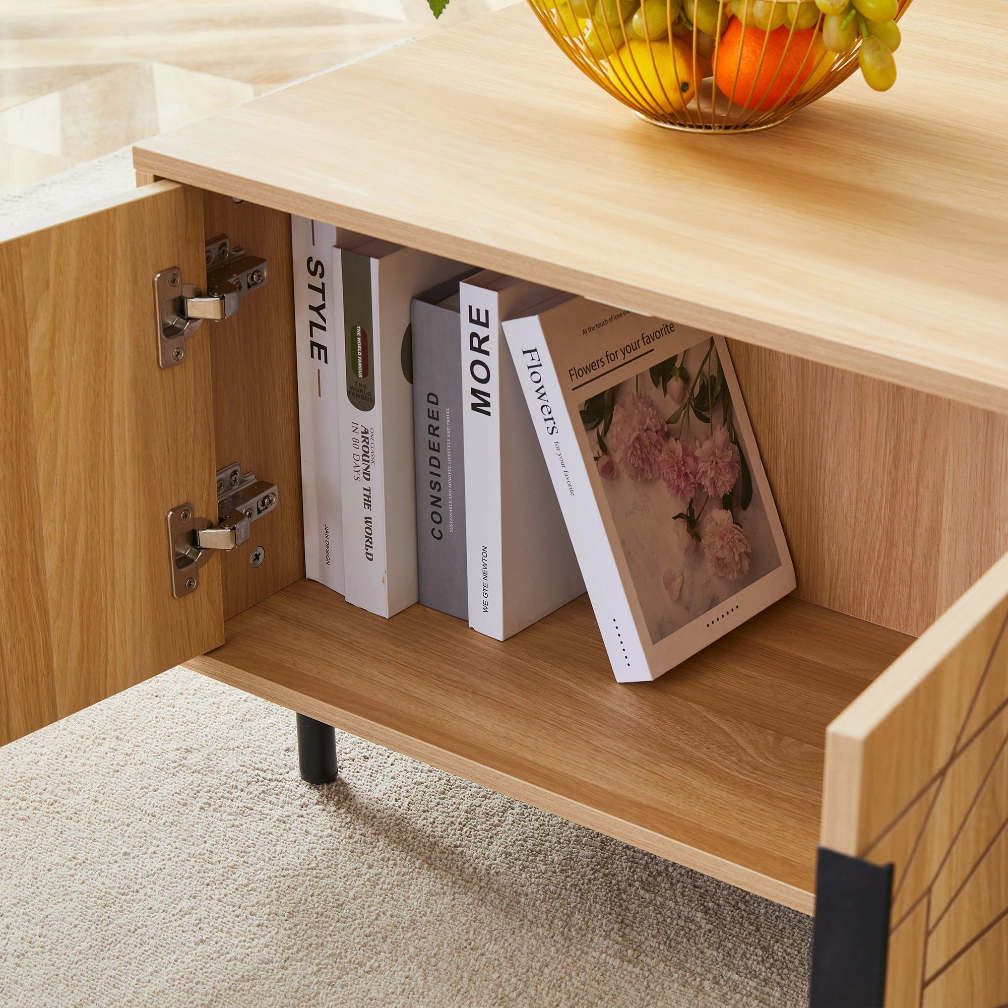 43" Modern Rectangular Coffee Table, With Storage