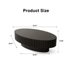43” Oval Wooden Coffee Table
