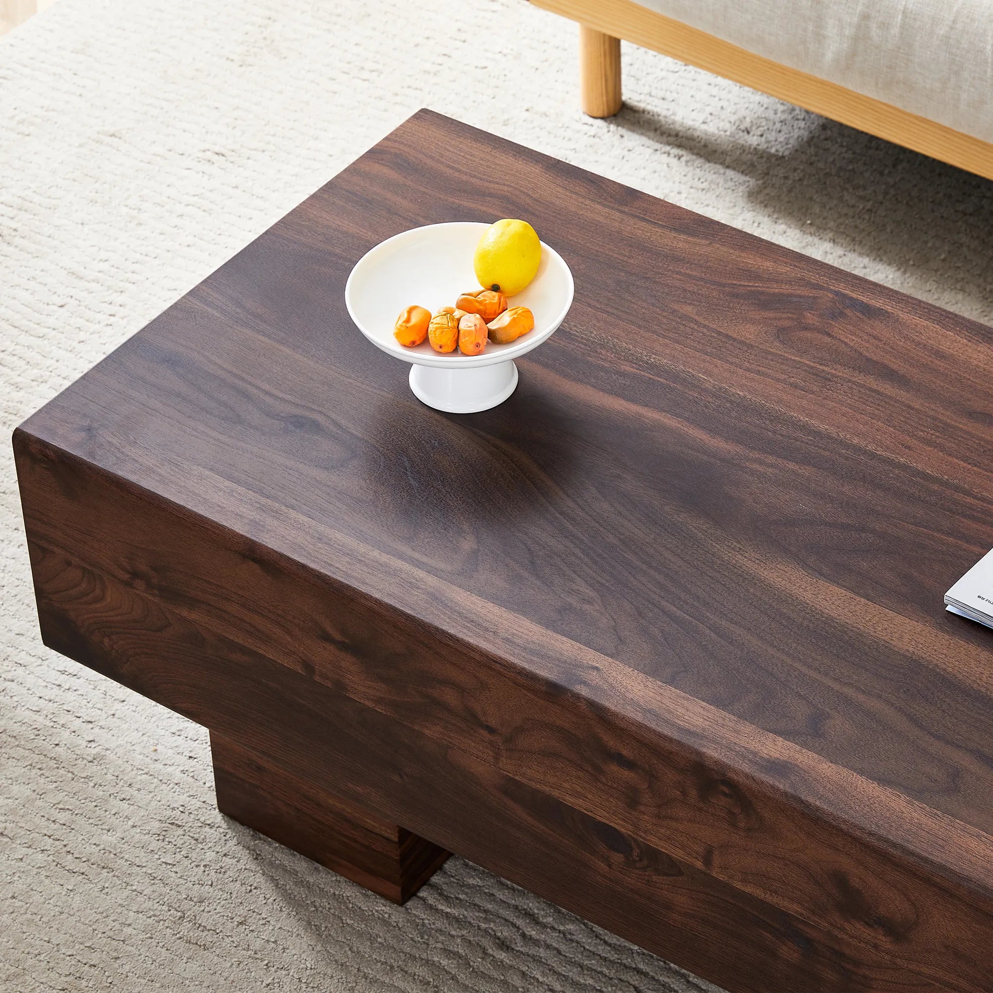 43" Rectangle Mid-Century Modern MDF Coffee Table