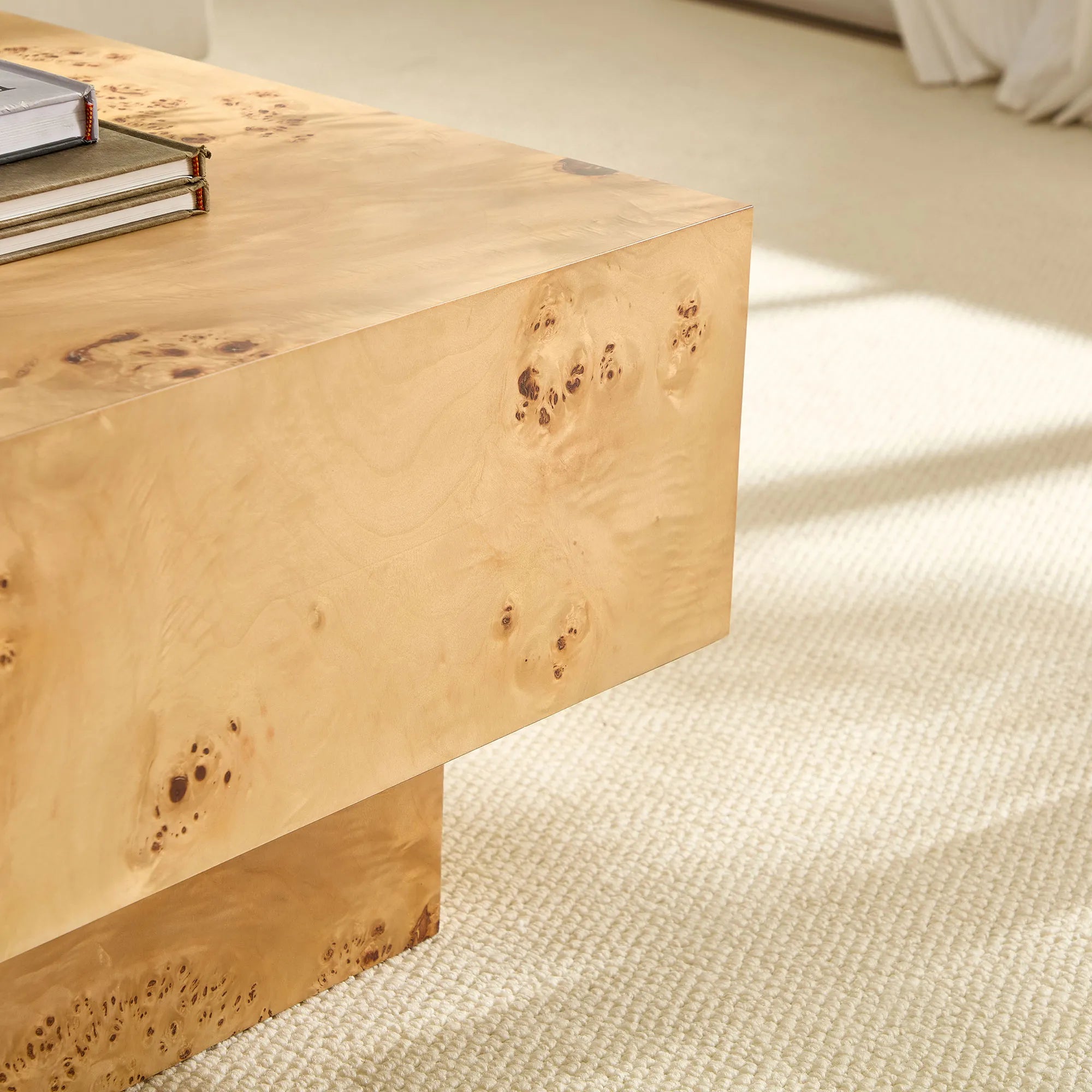 43" Rectangle Mid-Century Modern Wood Coffee Table