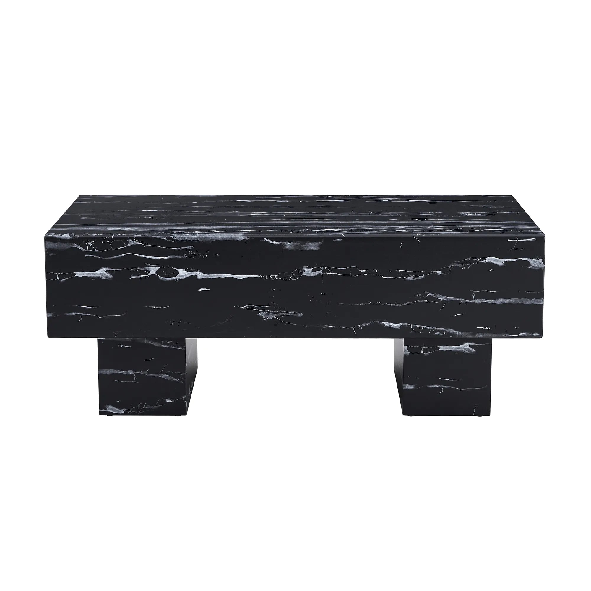 43" Rectangle Mid-Century Modern Faux Marble Coffee Table