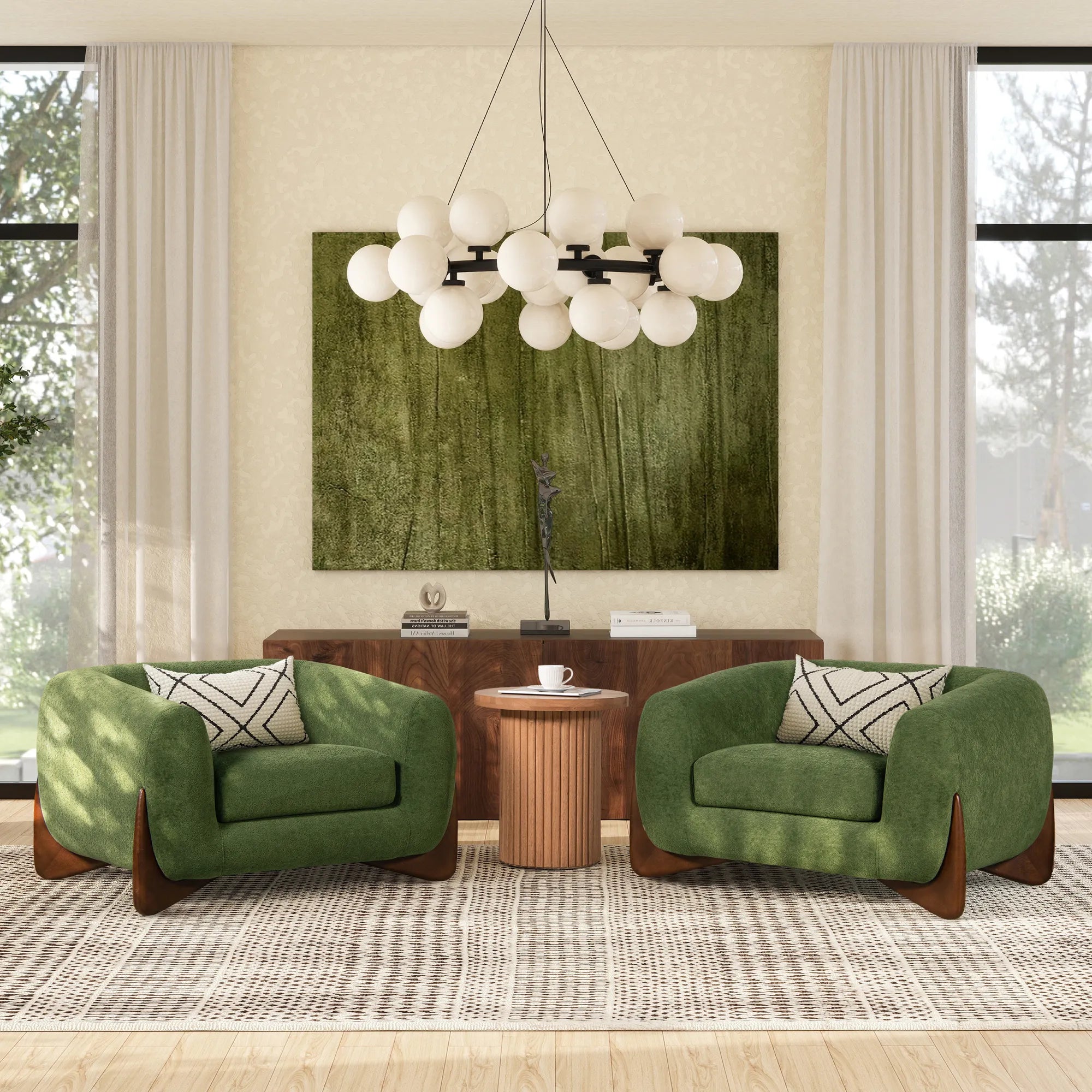 Oversized Comfy Faux Sherpa Teddy Accent Chair