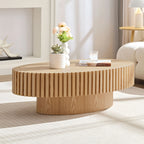 44" Modern Oval Drum Coffee Table