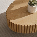 44" Modern Oval Drum Coffee Table