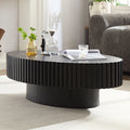 44" Modern Oval Drum Coffee Table