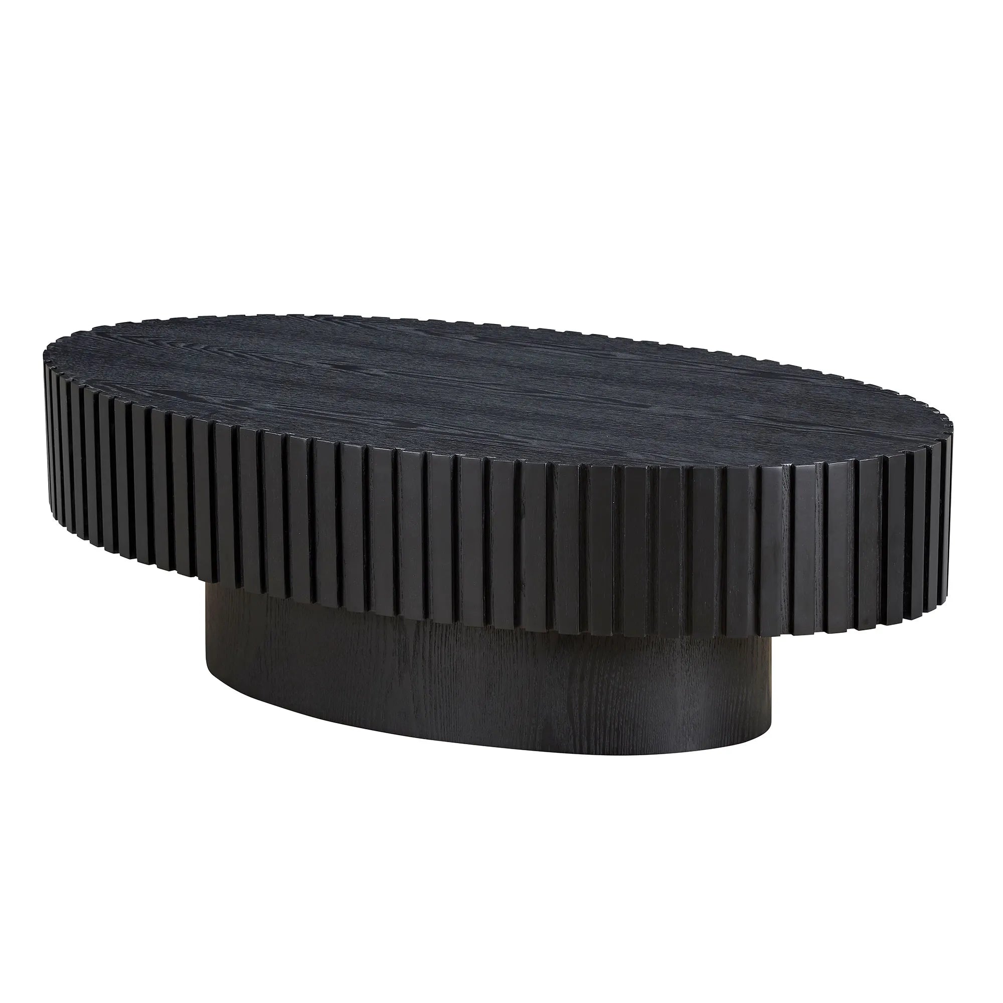 44" Modern Oval Drum Coffee Table