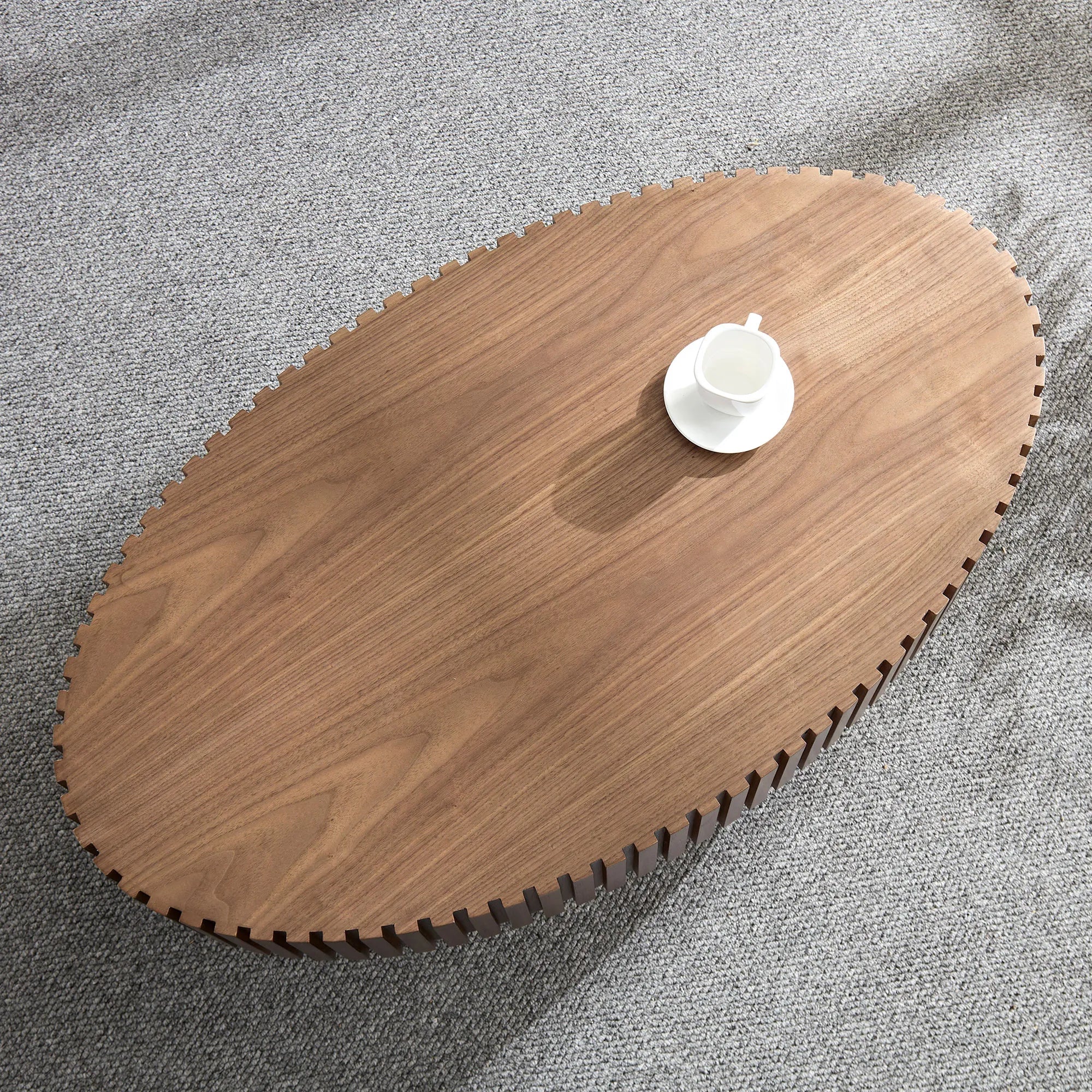 44" Modern Oval Drum Coffee Table