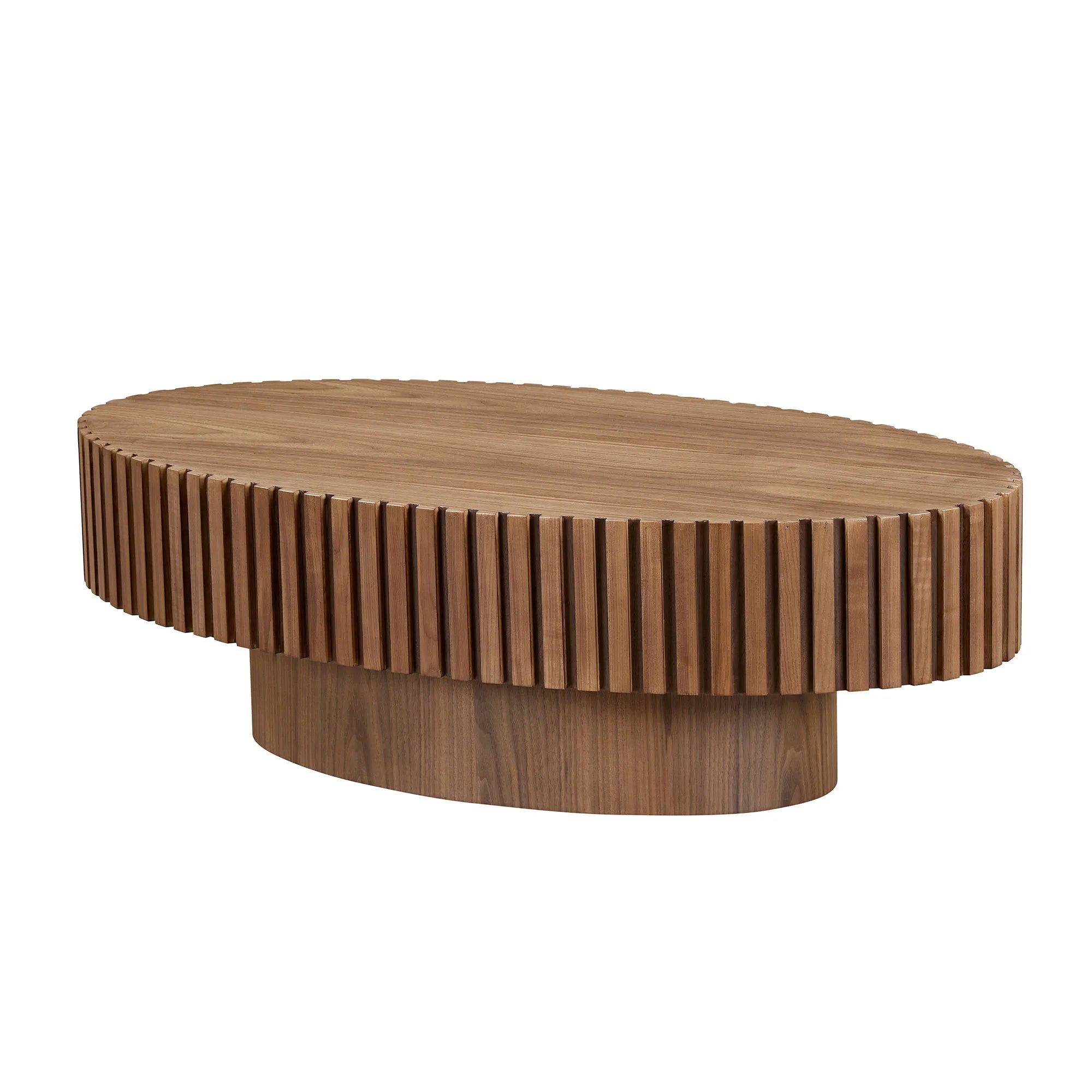 44" Modern Oval Drum Coffee Table