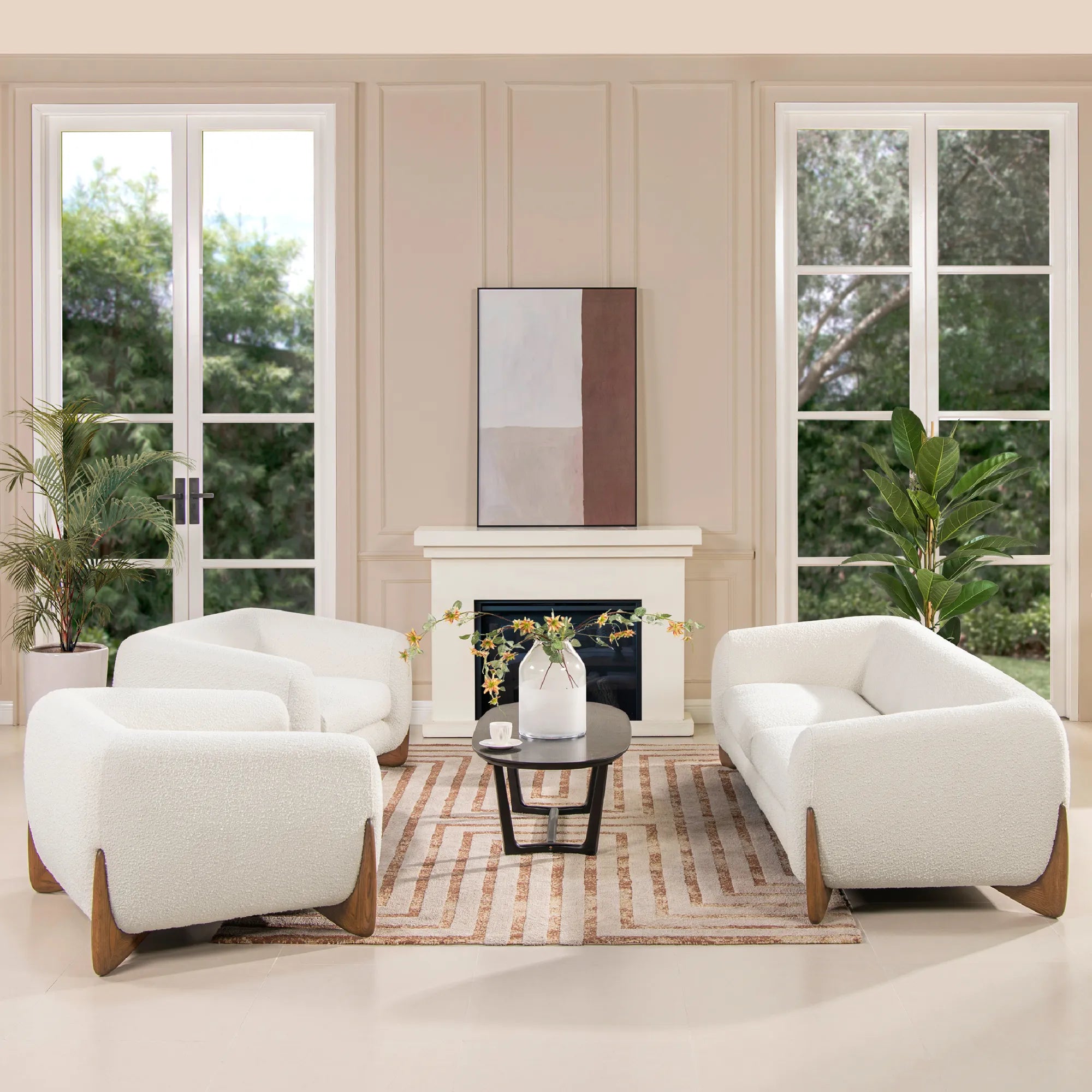 Oversized Comfy Faux Sherpa Teddy Accent Chair