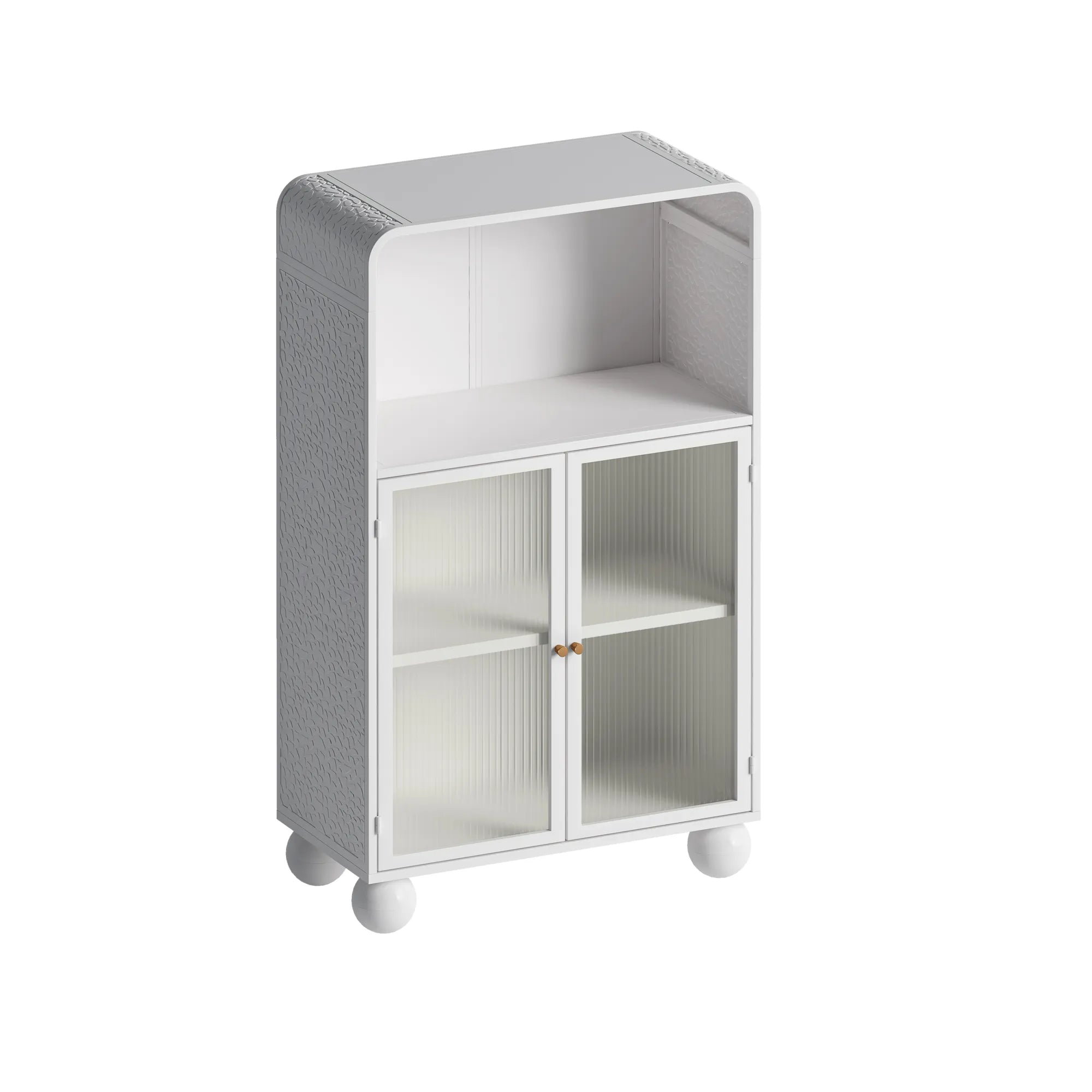 45" Storage Cabinet with Glass Door and Shelves