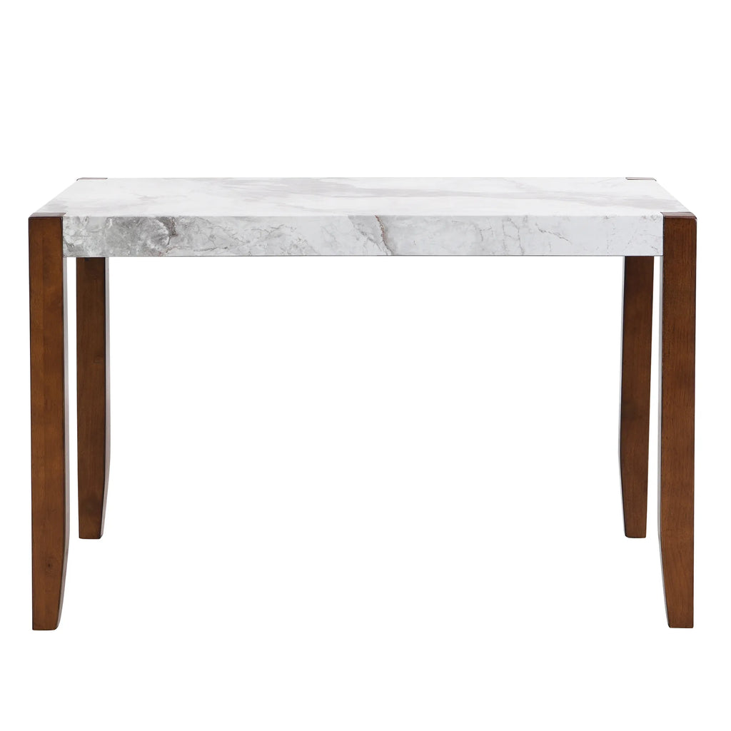 46" 5 Pieces Faux Marble Modern Dining Table Set