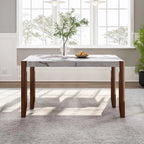 46" 5 Pieces Faux Marble Modern Dining Table Set