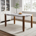 46" 5 Pieces Faux Marble Modern Dining Table Set