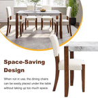 46" 5 Pieces Faux Marble Modern Dining Table Set