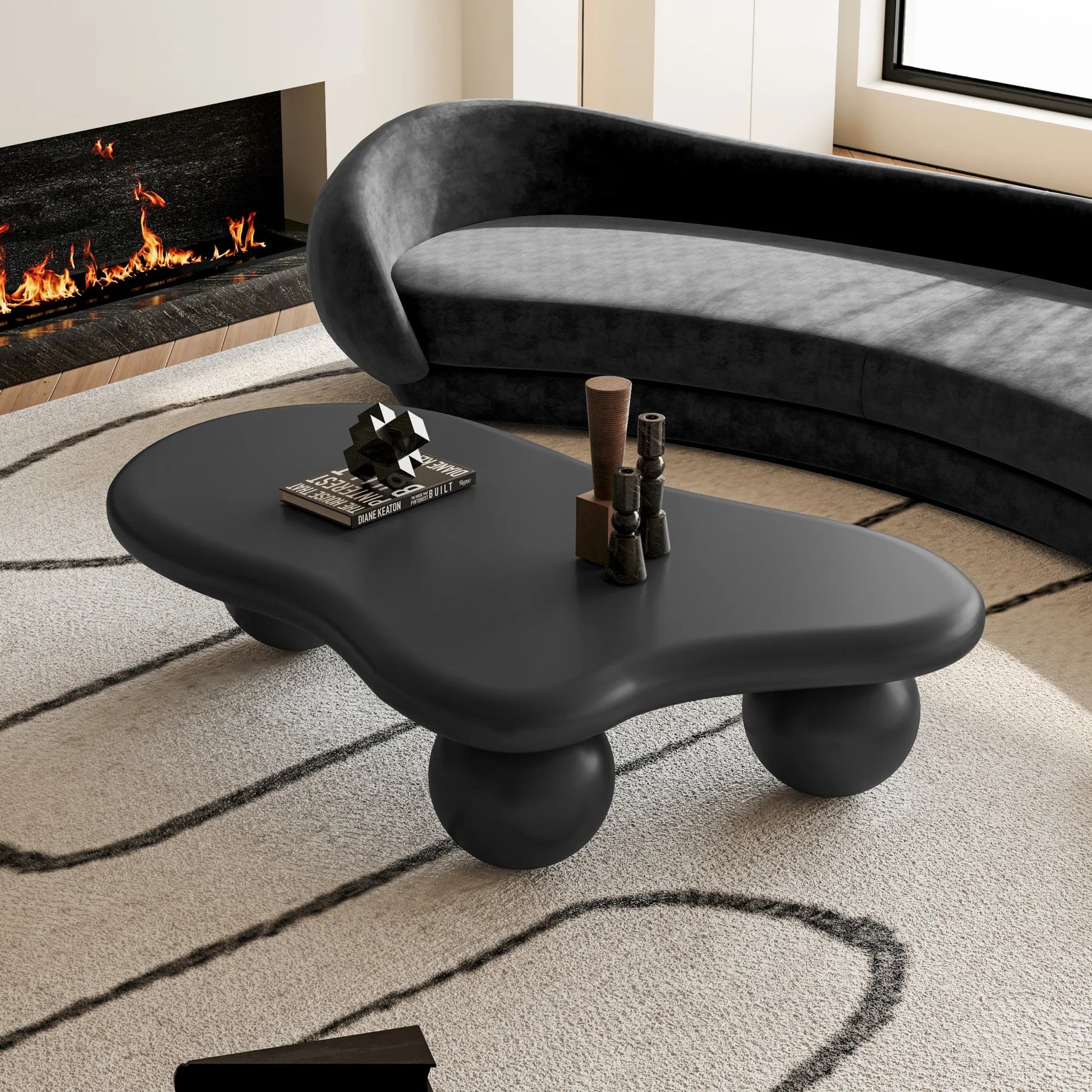 Cloud Coffee Table, With Ball Legs