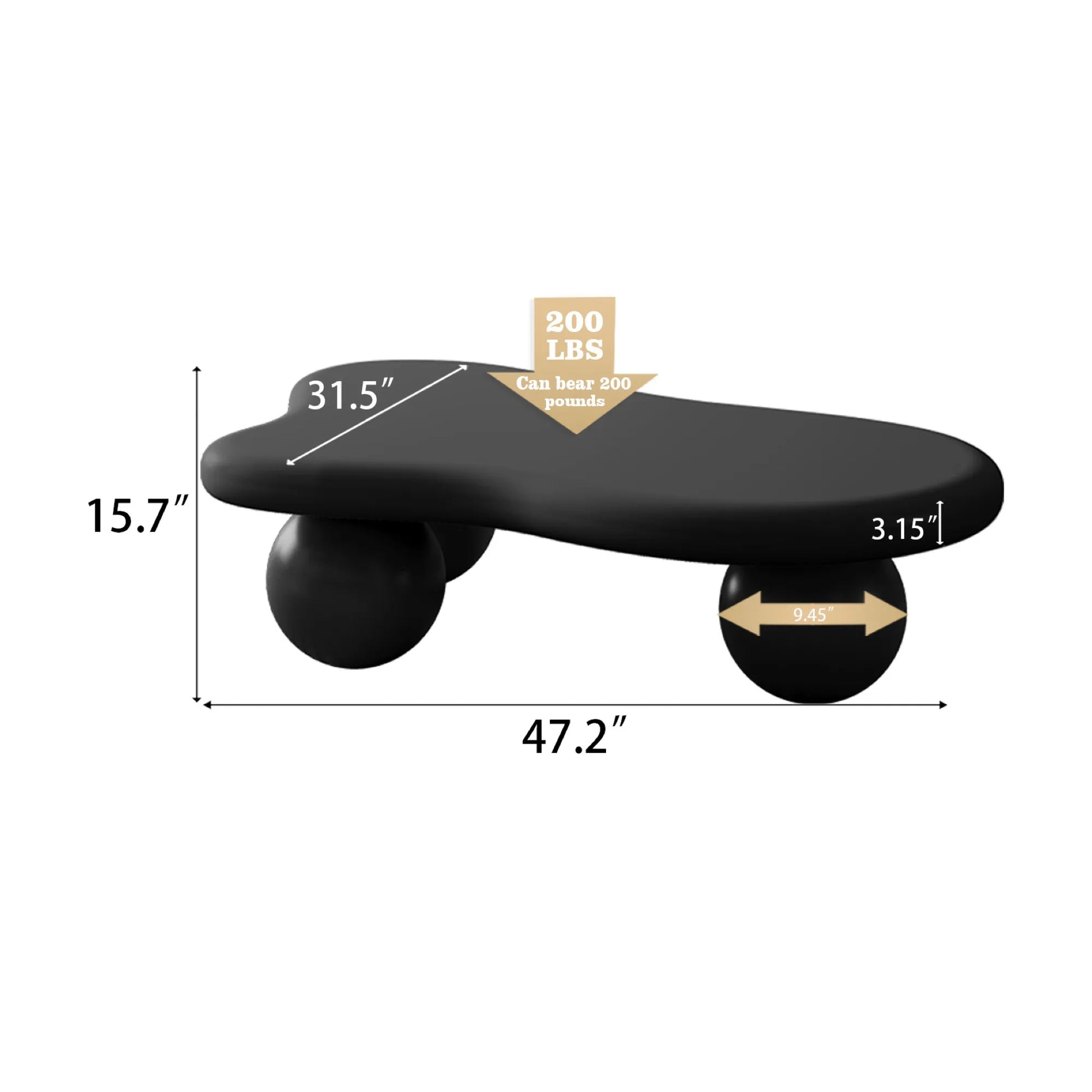 Cloud Coffee Table, With Ball Legs