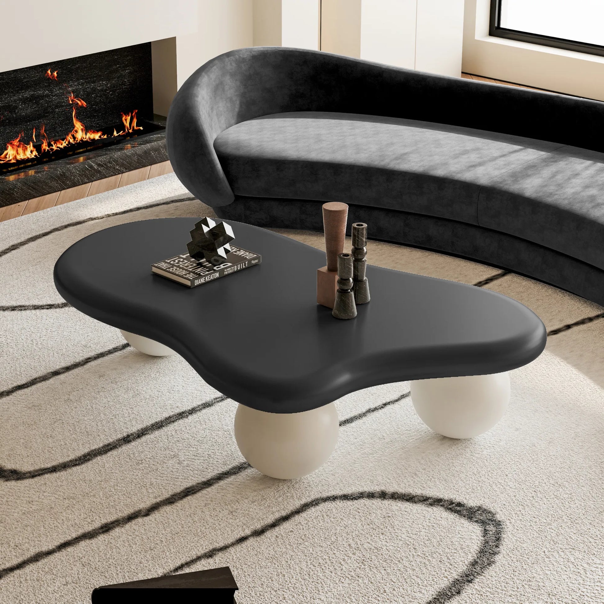 Cloud Coffee Table, With Ball Legs