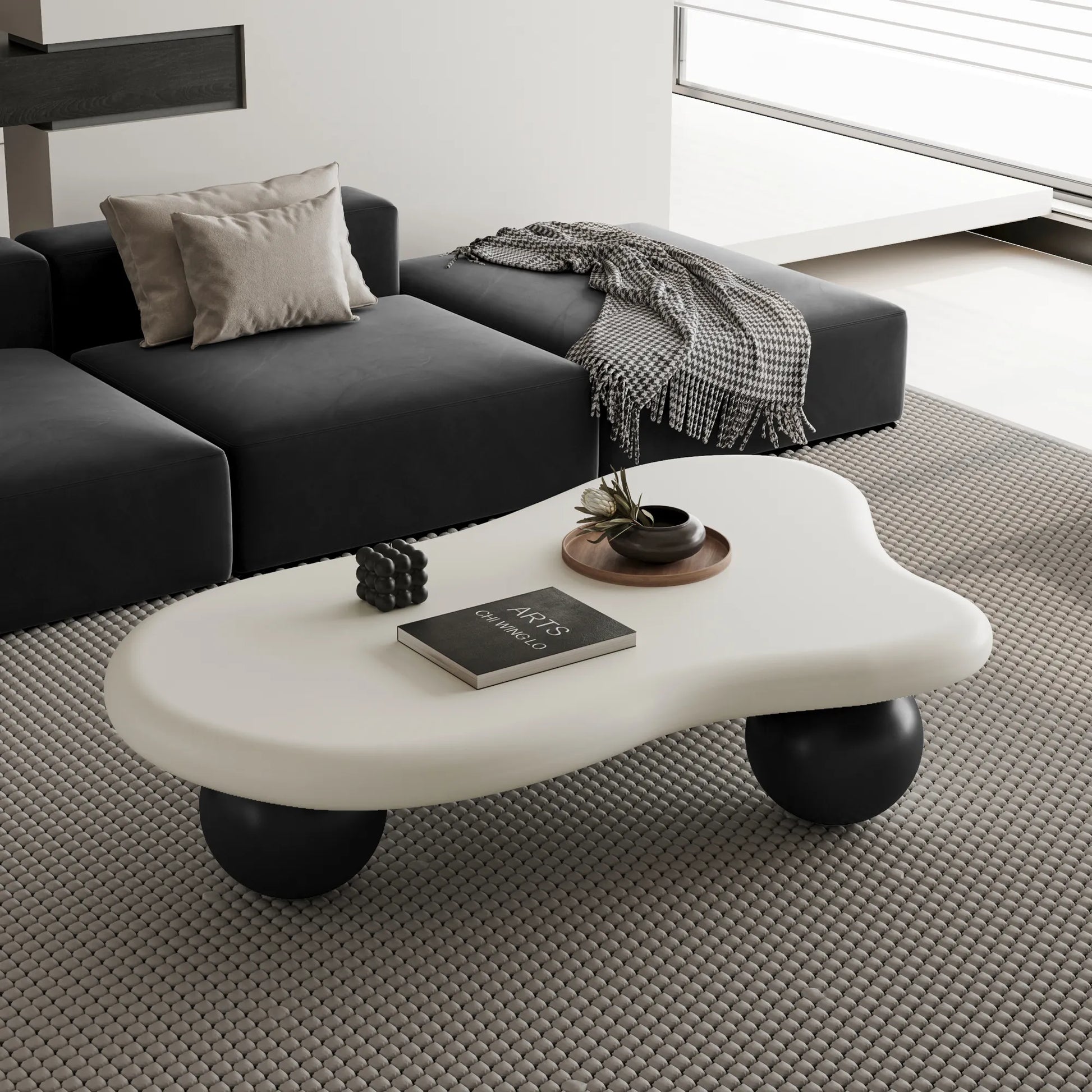 Cloud Coffee Table, With Ball Legs