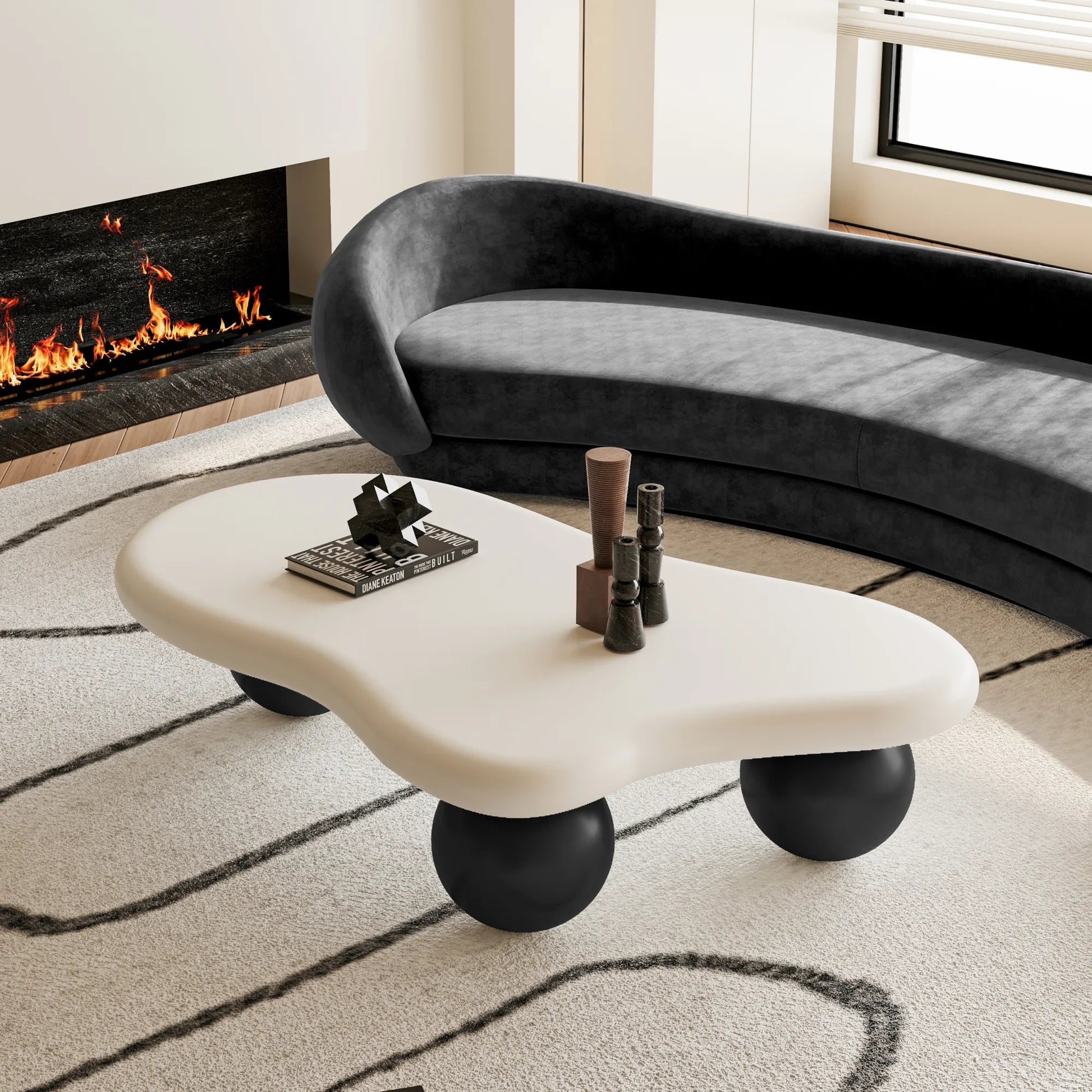 Cloud Coffee Table, With Ball Legs