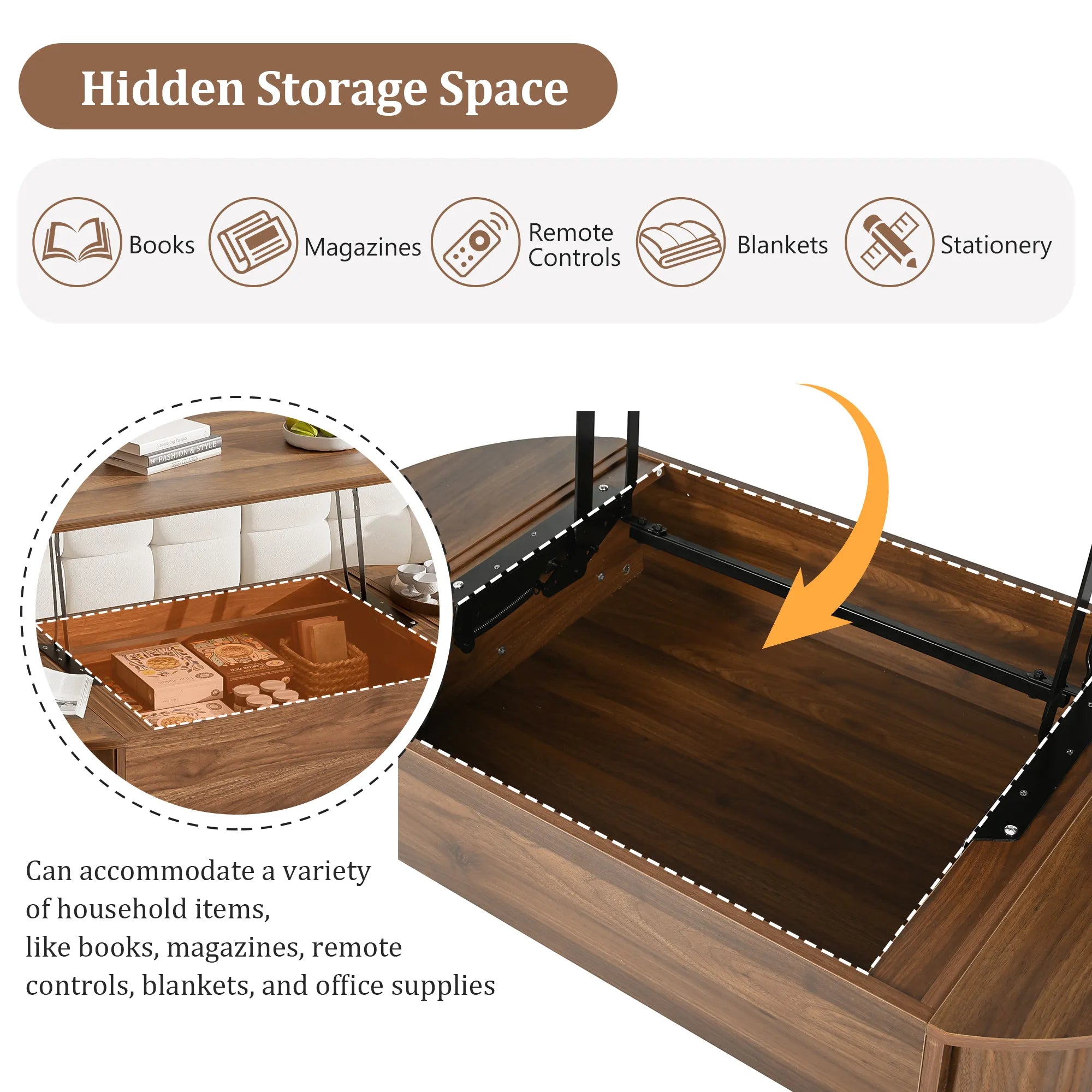 47” Lift-Top Coffee Table with Storage