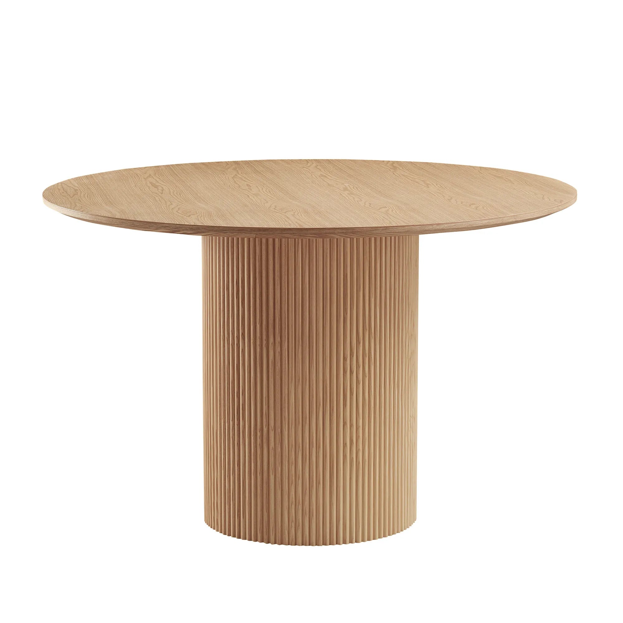 47" Mid-Century Modern Wooden Round Dining Table