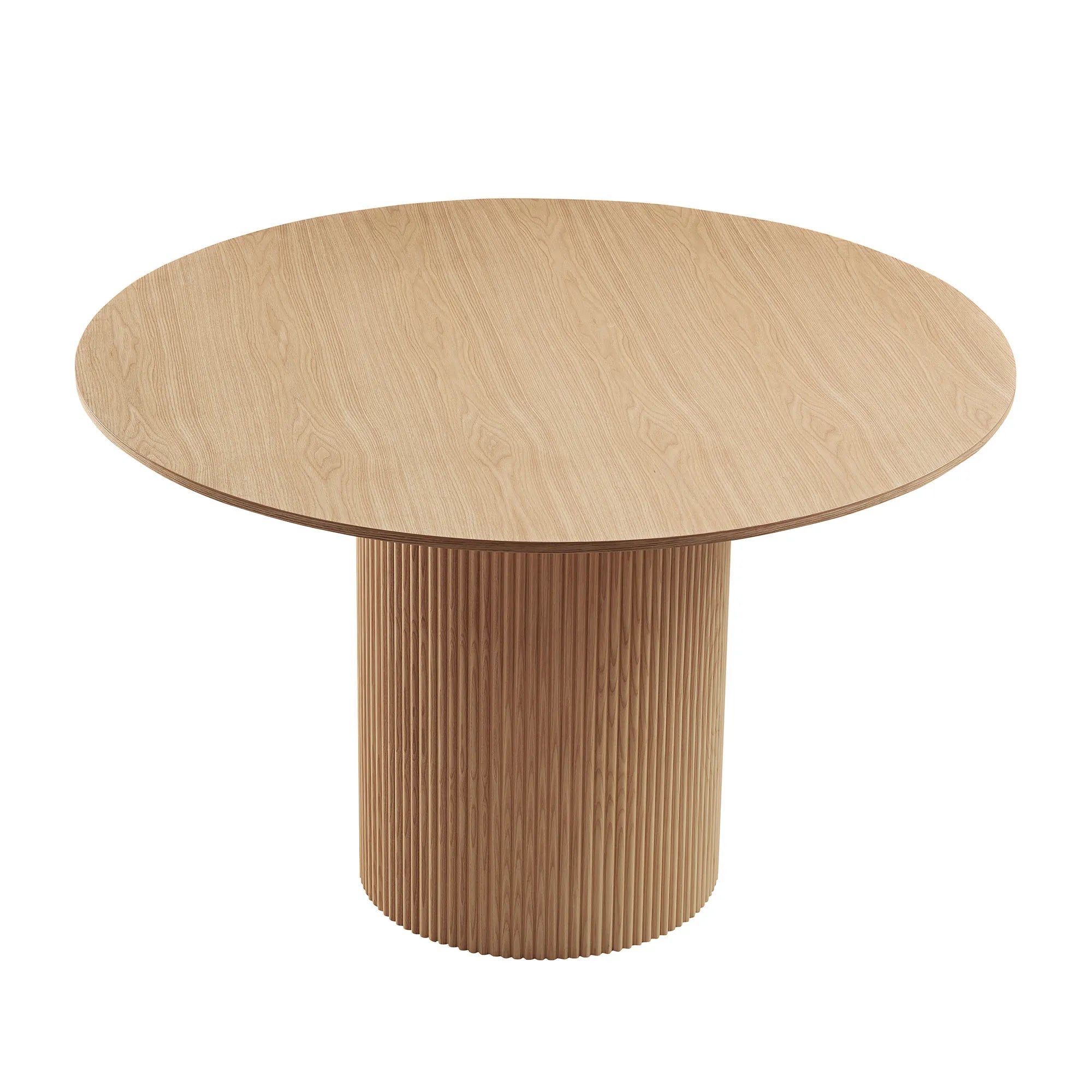 47" Mid-Century Modern Wooden Round Dining Table