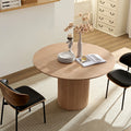 47" Mid-Century Modern Wooden Round Dining Table
