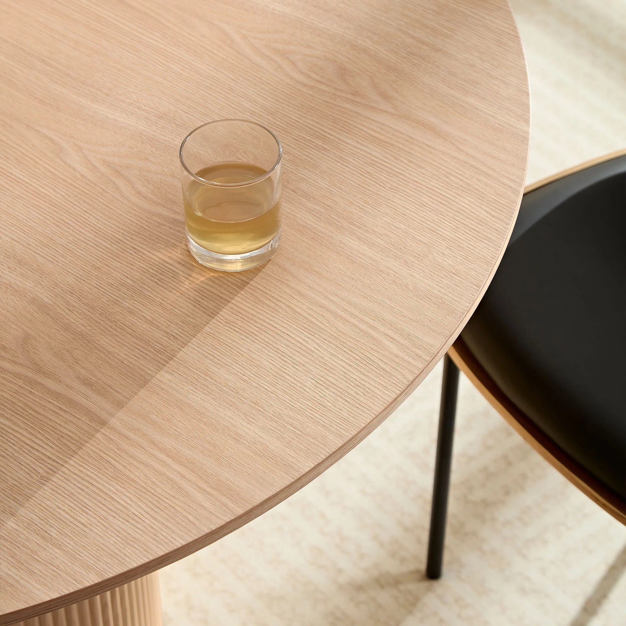 47" Mid-Century Modern Wooden Round Dining Table