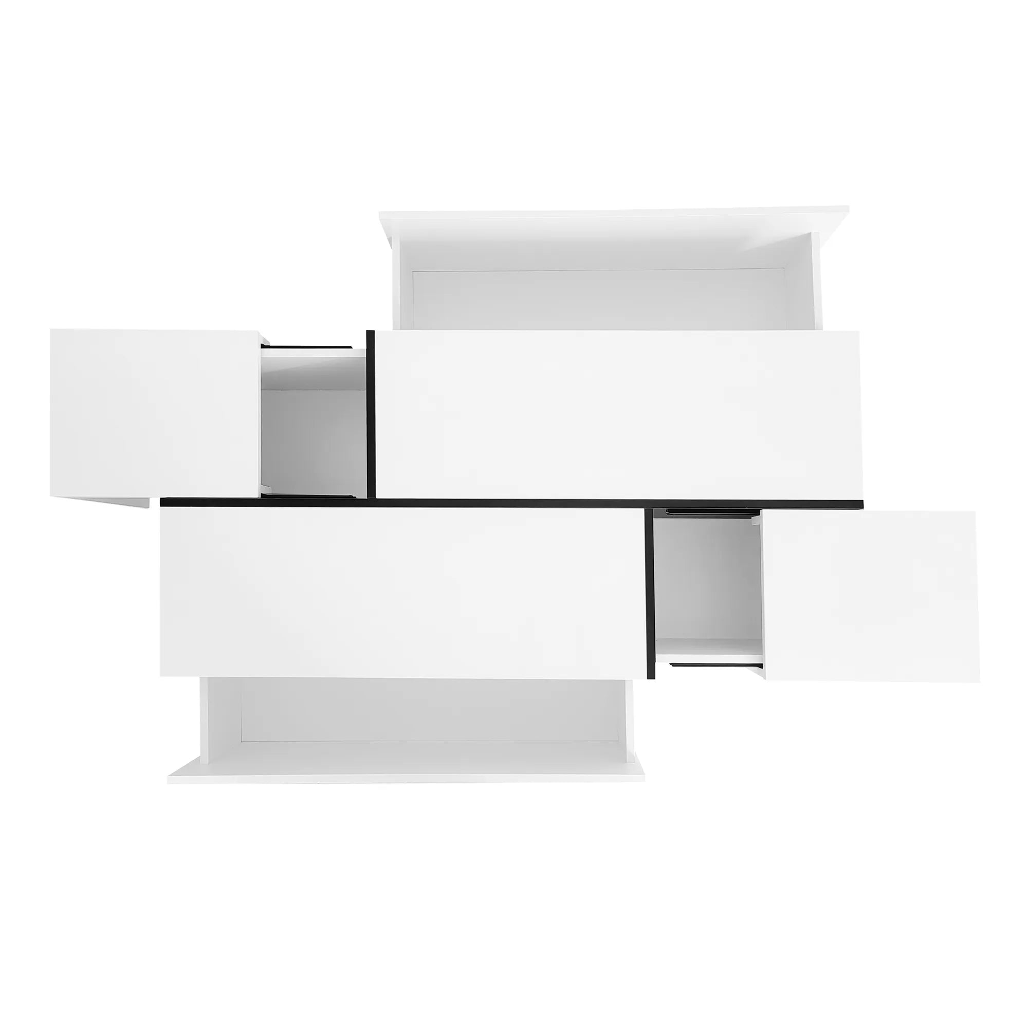 47" Modern Coffee Table With Sliding Top Storage