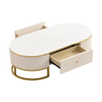 47" Modern Oval Coffee Table with Drawers
