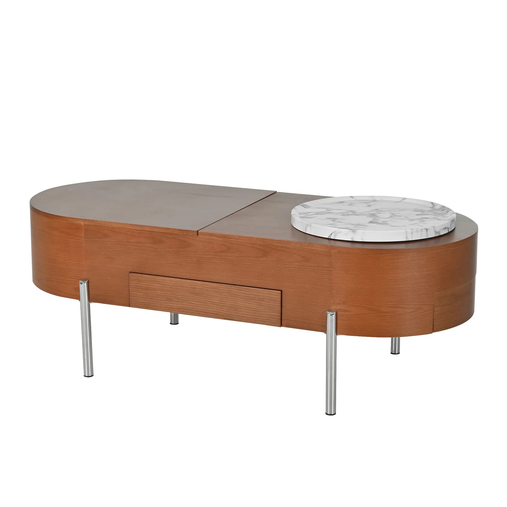 47" Modern Oval Lift Top Coffee Table