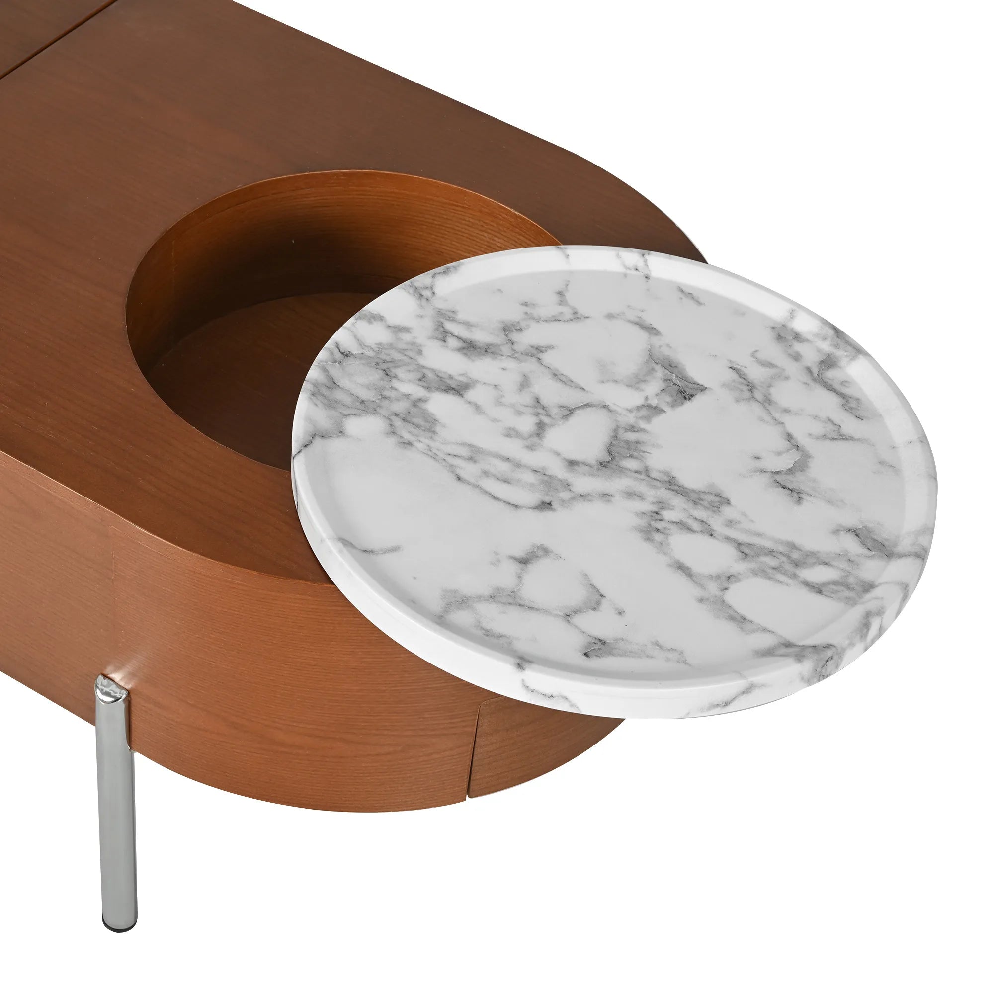 47" Modern Oval Lift Top Coffee Table
