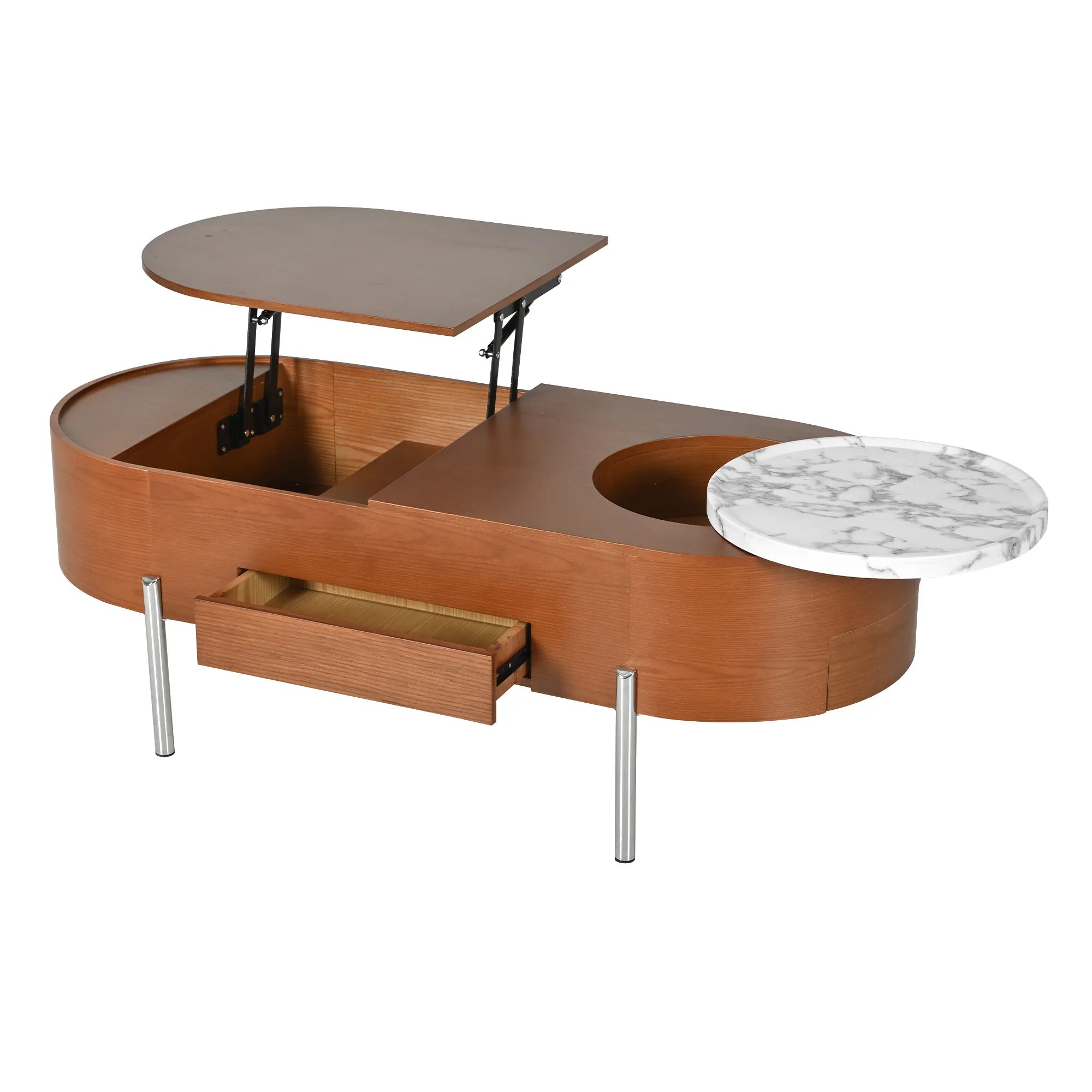 47" Modern Oval Lift Top Coffee Table