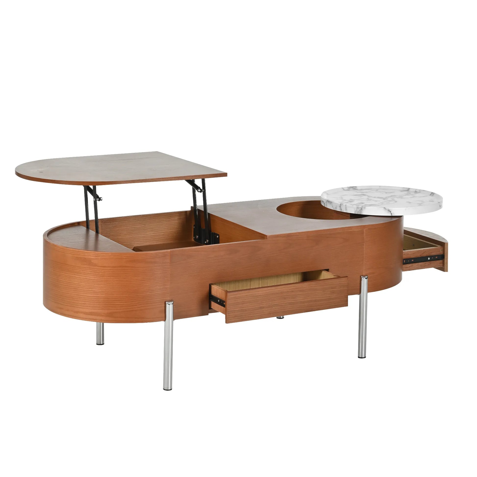 47" Modern Oval Lift Top Coffee Table