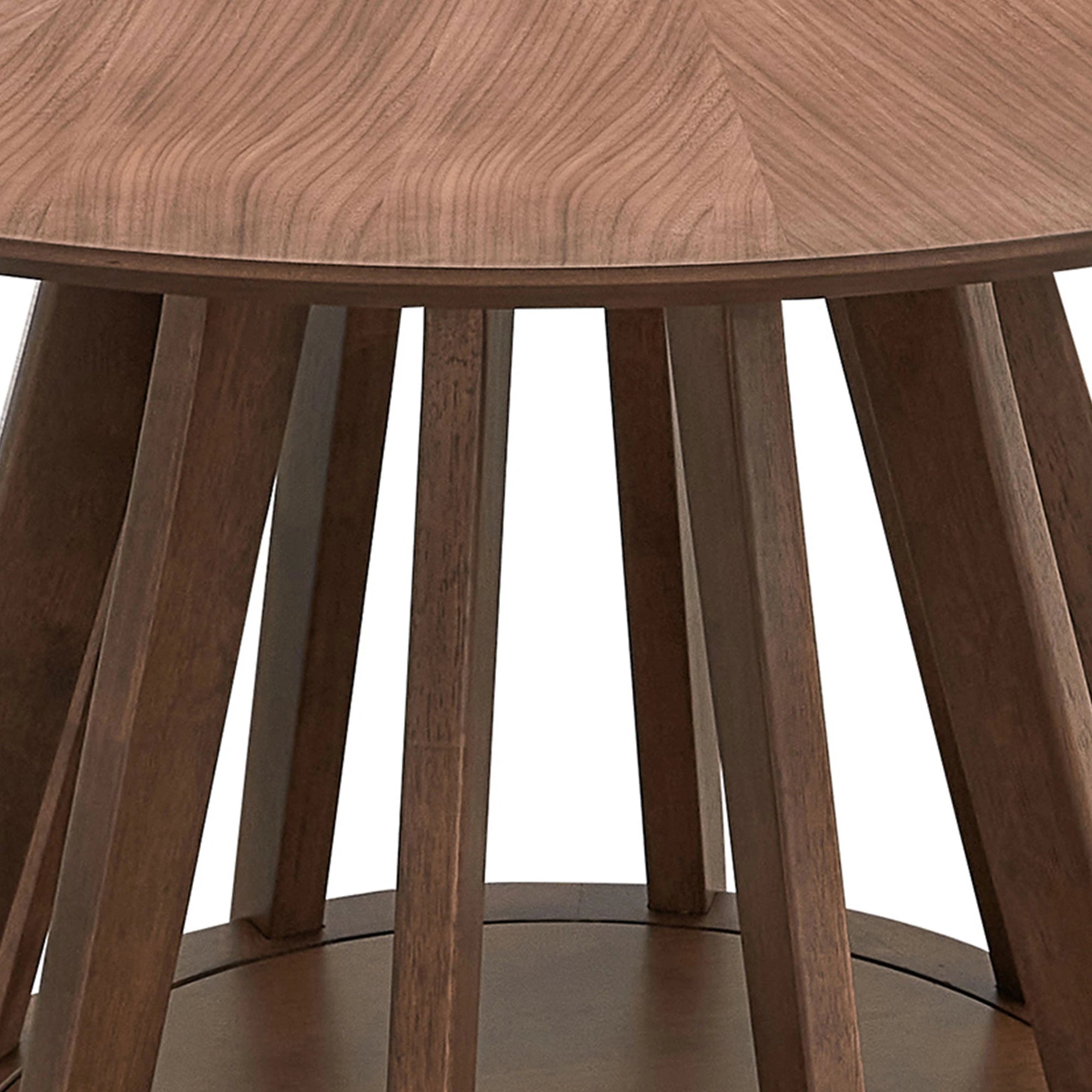 47" Modern Round Dining Table Set With 4 Upholstered Chairs