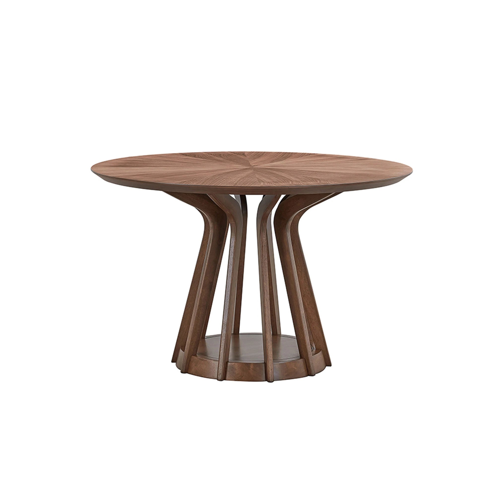47" Modern Round Dining Table Set With 4 Upholstered Chairs